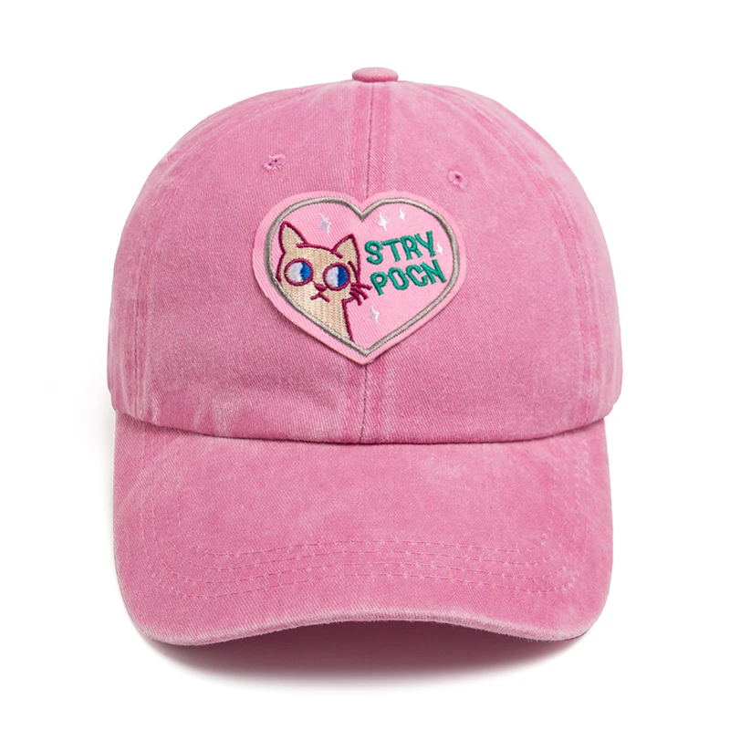 CNTANG 2024 Summer Women\'s Baseball Cap Fashion Embroid Cotton Sun Visor Casual Solid Color y2k Pink Cap For Girls Adjustable