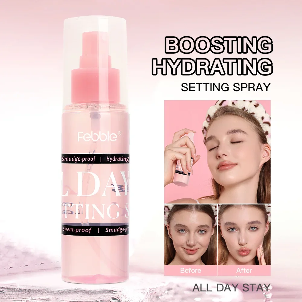 Spray de fijación de maquillaje de larga duración, resistente al agua, a prueba de sudor, Control de aceite, imprimación facial hidratante, fijador de maquillaje hidratante