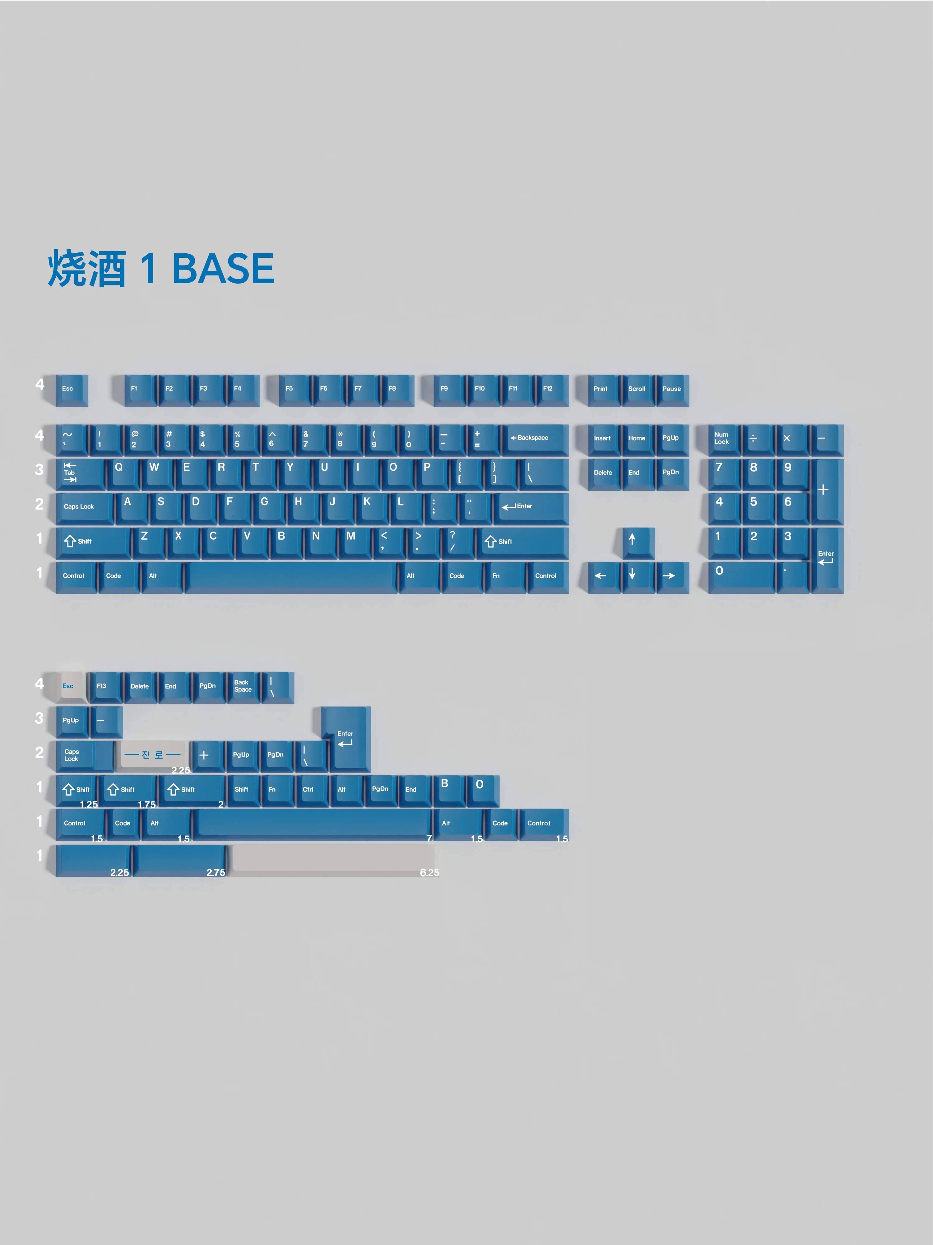 KKB SOJU Keycaps PBT 5 Side Dye Sublimation Cherry Korean Blue For Mechanical Keyboard AULA F75 Ajazz Ak820 Pro Akko Fun60 Game