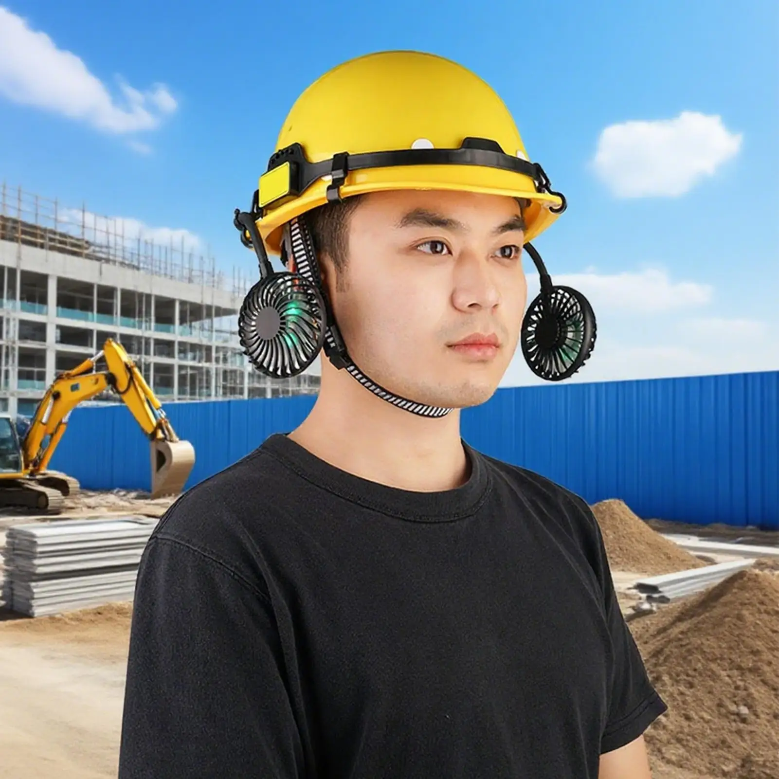

Safety Helmet Construction Hard Hats For Men Rechargeable Fan Ergonomic Headgear For Work Industrial Construction Site Home