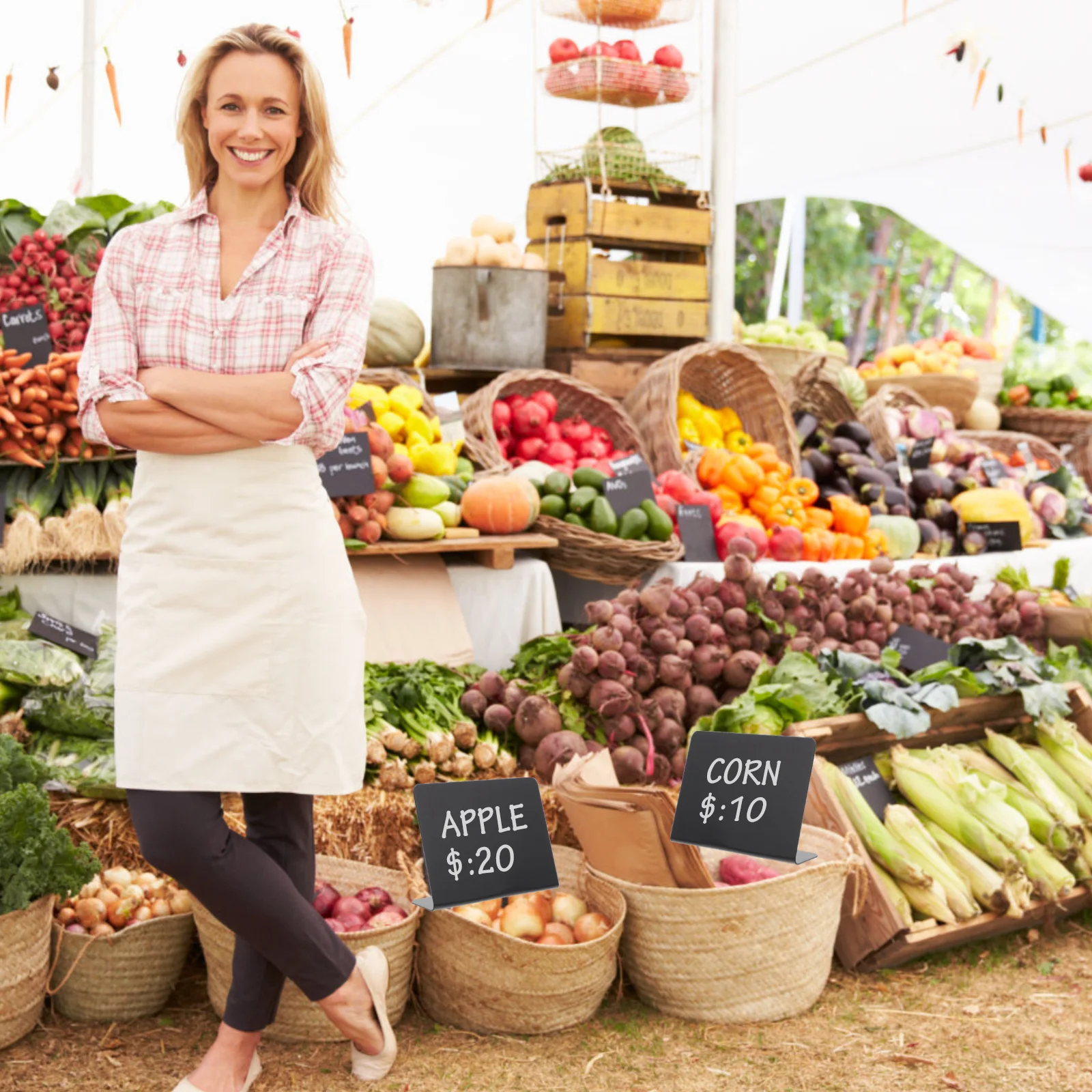 16 قطعة السبورات البلاستيكية متعددة الأغراض سهلة التنظيف تسجيل السبورات للسوبر ماركت سطح المكتب رسالة مجلس السبورات البلاستيكية