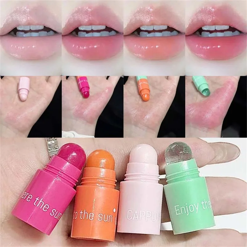 ลิปสติก ลิปกลอส 4 in 1 ลิปบาล์มเปลี่ยนสี บำรุงริมฝีปาก ชุ่มชื้น สีชมพูใส ส้ม ให้ความชุ่มชื้น ปรับสีตามอุณหภูมิ ปากกาดูแลริมฝีปาก