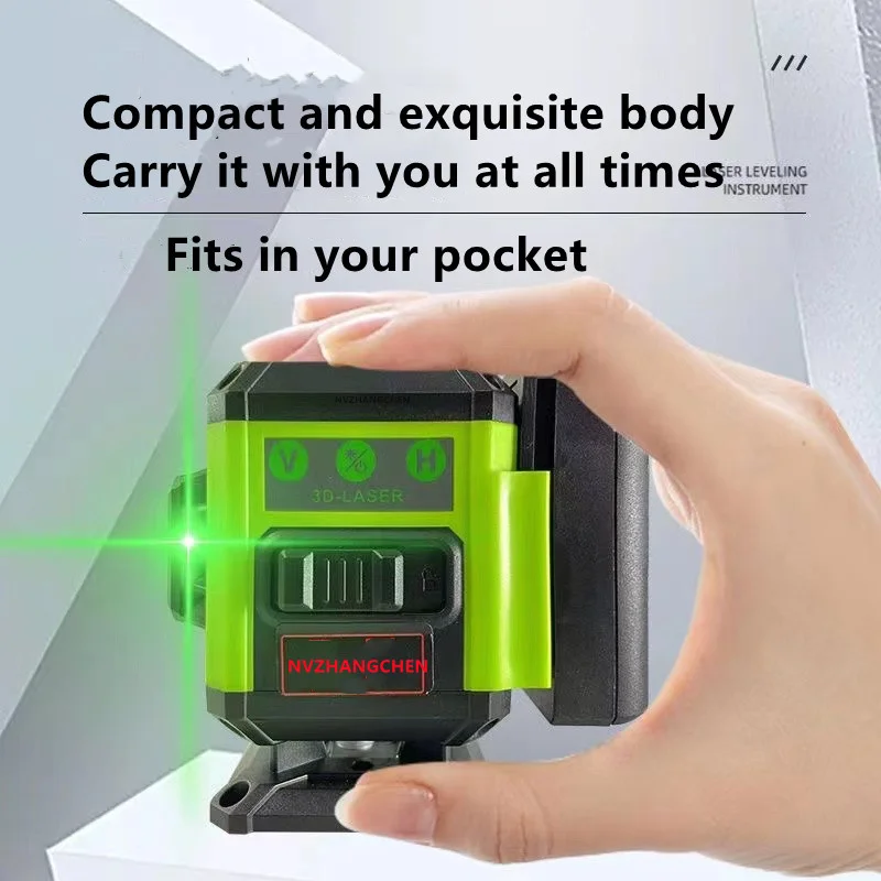 Imagem -05 - Mini Linha de Feixe de Laser Portátil 12 16 Linhas 3d 4d Auto-nivelamento 360 Cruz Horizontal e Vertical Super Poderoso Verde