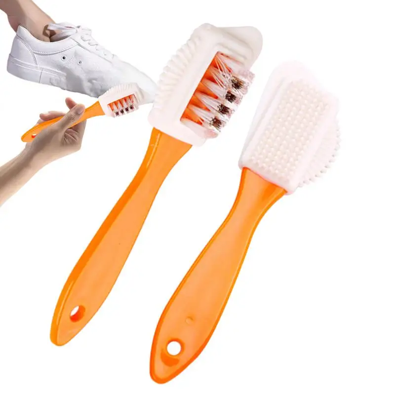 Brush for Shoes 2 Pieces Soft Bristle Scrub Brush Shoes Care Cleaning Brush Hard Brush Multi Functional Shoe Shine Brush