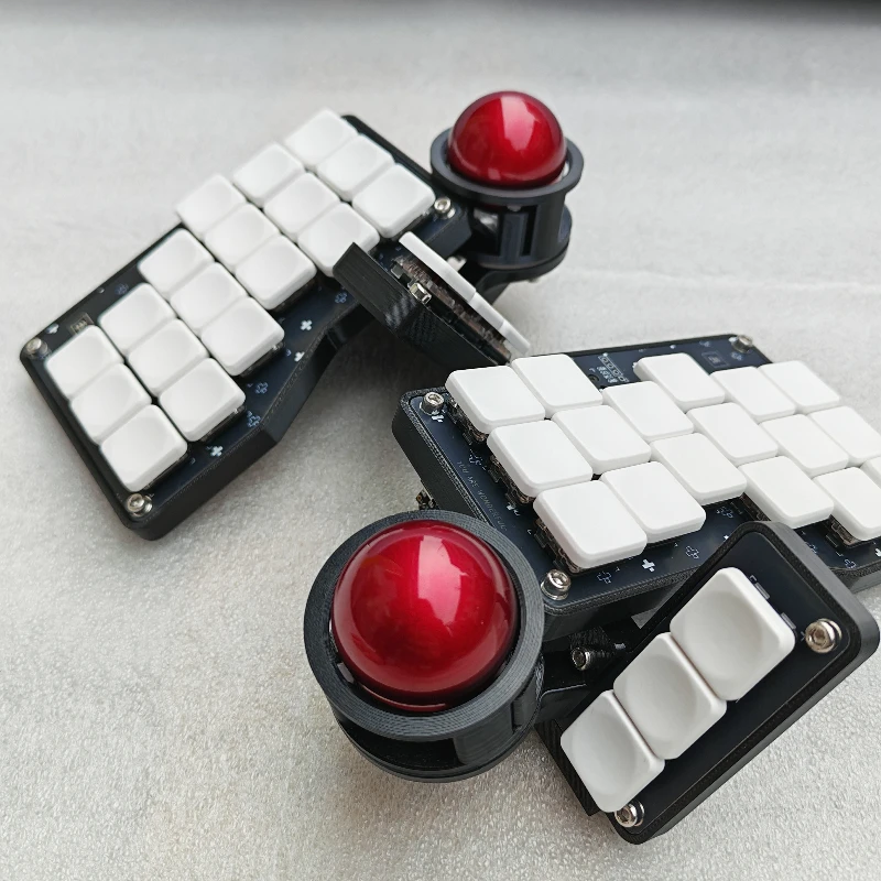 New Crosses Split Keyboard Wireless 3x5 Low Profile Kailh Choc V1/V2 Trackball Gaming Keyboard Kit Hotswap Teclados Gamers Diy