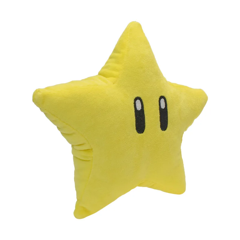 20cm Game Super Marios Bros Yellow Super Star Stuffed Toys All Star Collection Plush Doll Throw Pillow Decor Kids Birthday Gifts