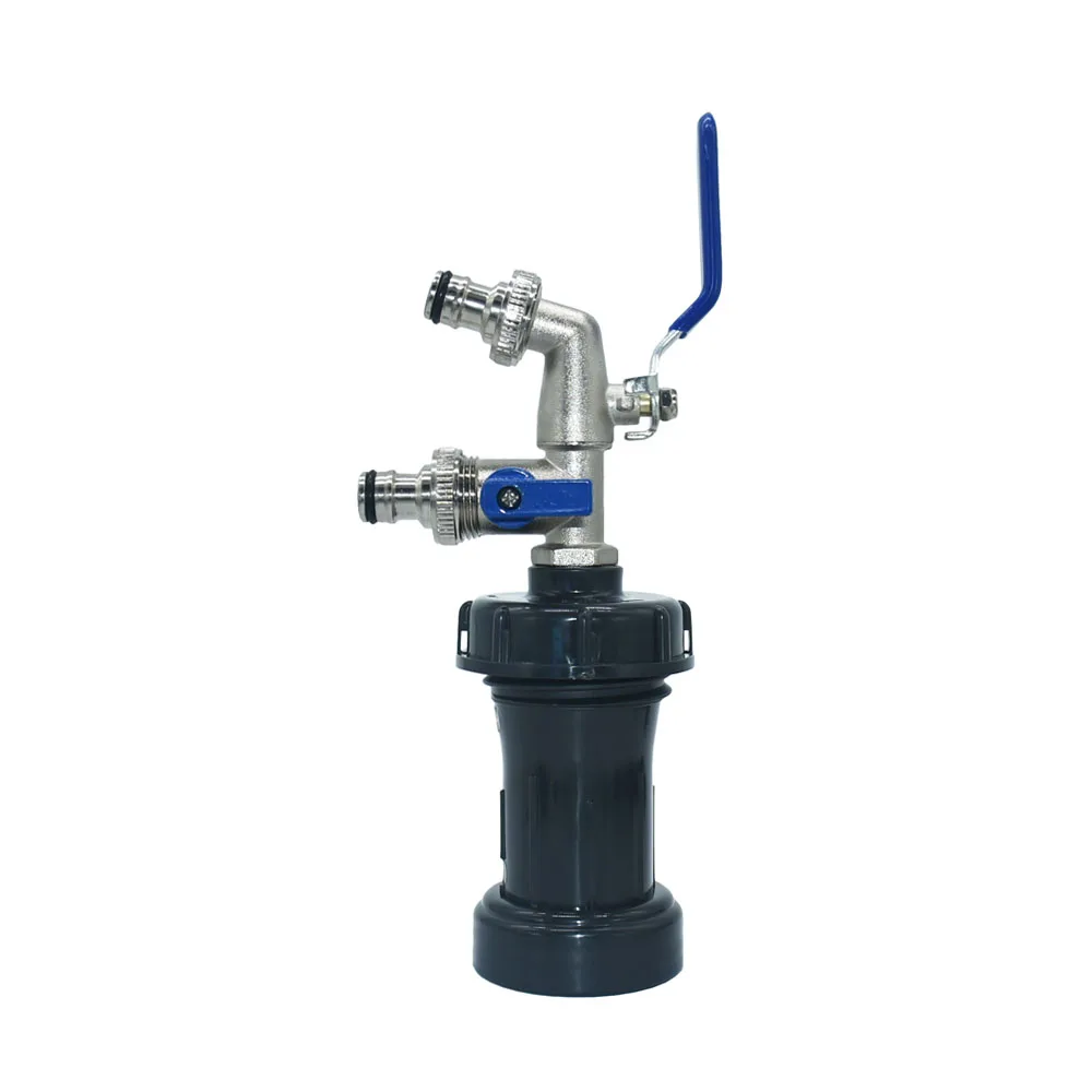 

IBC Water Tank Tap Connector S60 to 16mm Nipple 2-Way Hose Faucet Adapter Long S60 Outdoor Bucket Adapter Fitting