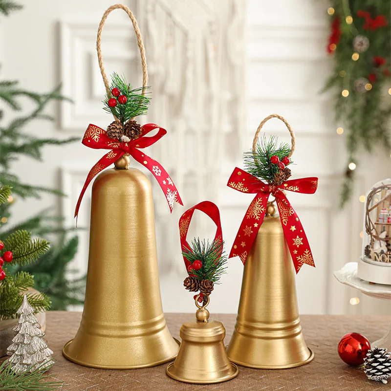 Christmas Bells Golden Metal Bells Christmas Ornaments Decoration Scenes Ornaments Props Order Meals Summons Bell Pendant