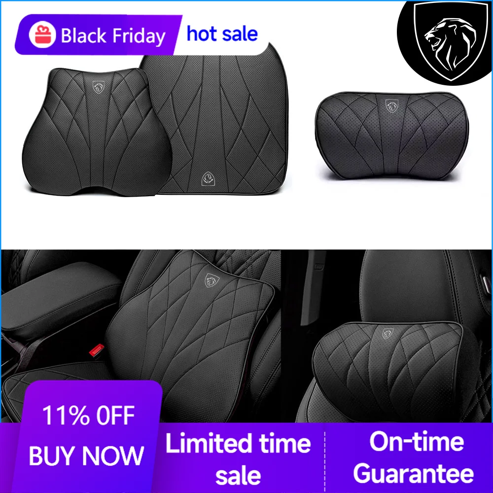 Car Headrest Memory Foam Lumbar Support Pillow Waist Cushion Auto Seat Pad For Peugeot 206 208 3008 308 207 508 107 307 408 2008