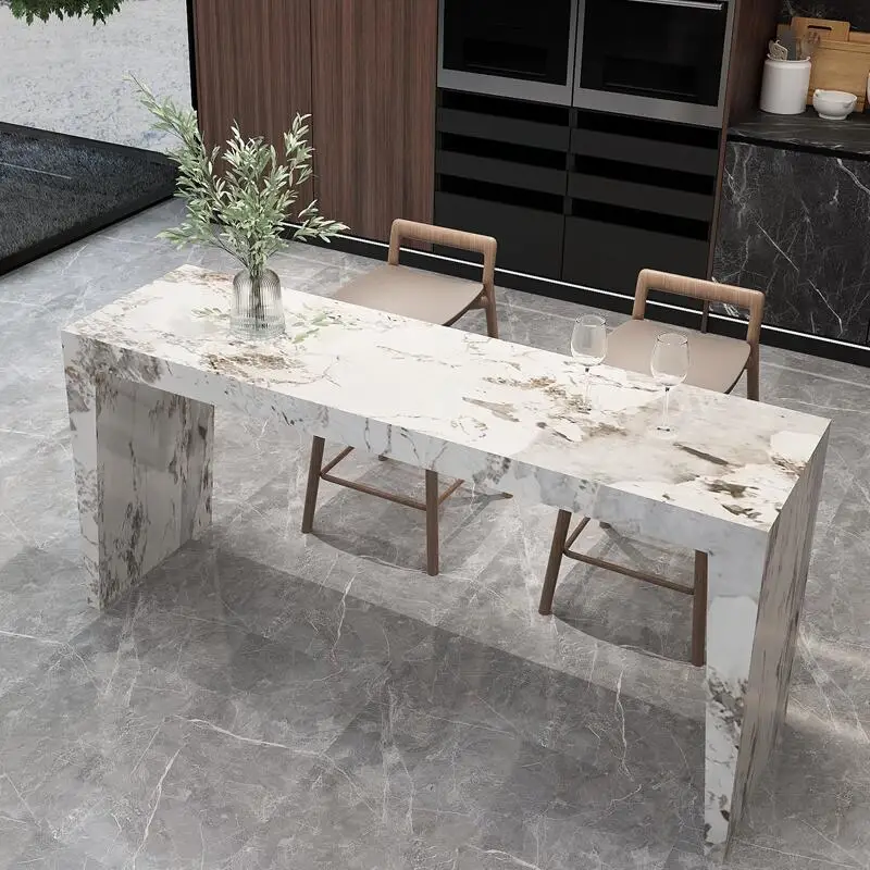 

Italian Minimalist Rock Plate Household Zhongdaotai Modern Minimalist Luxury Stone Dining Table Nordic