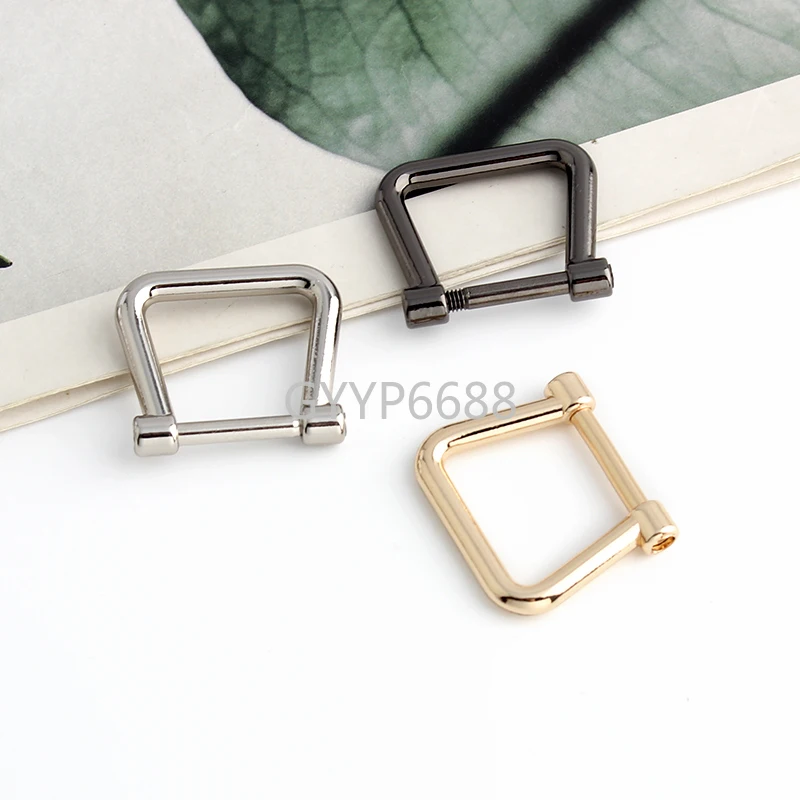 4/30/100PCS 26x24MM Metal Rectangle Screw Rings Buckles For Bags Handbag Purse Connector Square Shackle With Screw Accessories