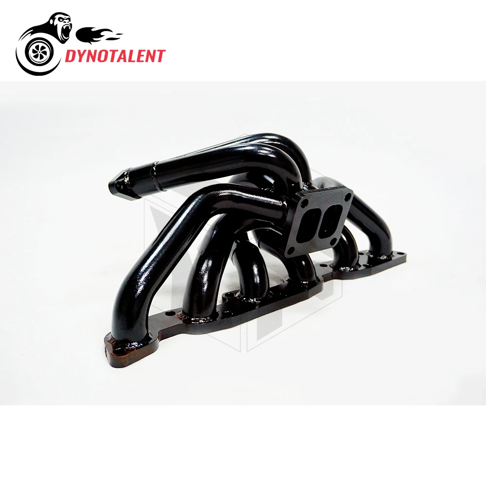 Выпускной коллектор DYN RACING Top Mount T4 с фланцем 3 мм из мягкой стали с черным покрытием для Nissan Skyline GTR R32 R33 R34 RB26DETT