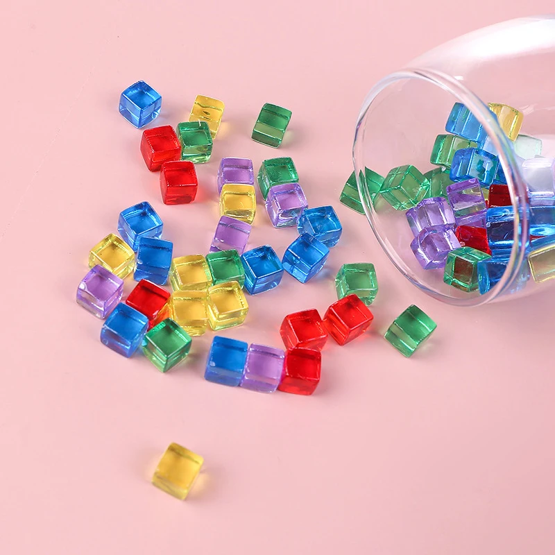 300/100PCS Trasparente Acrilico Cubi Quadrati Blocchi 10 MILLIMETRI Giochi di Matematica Per Bambini Educativi Formazione Sensoriale Giocattoli Aula Materiale Didattico