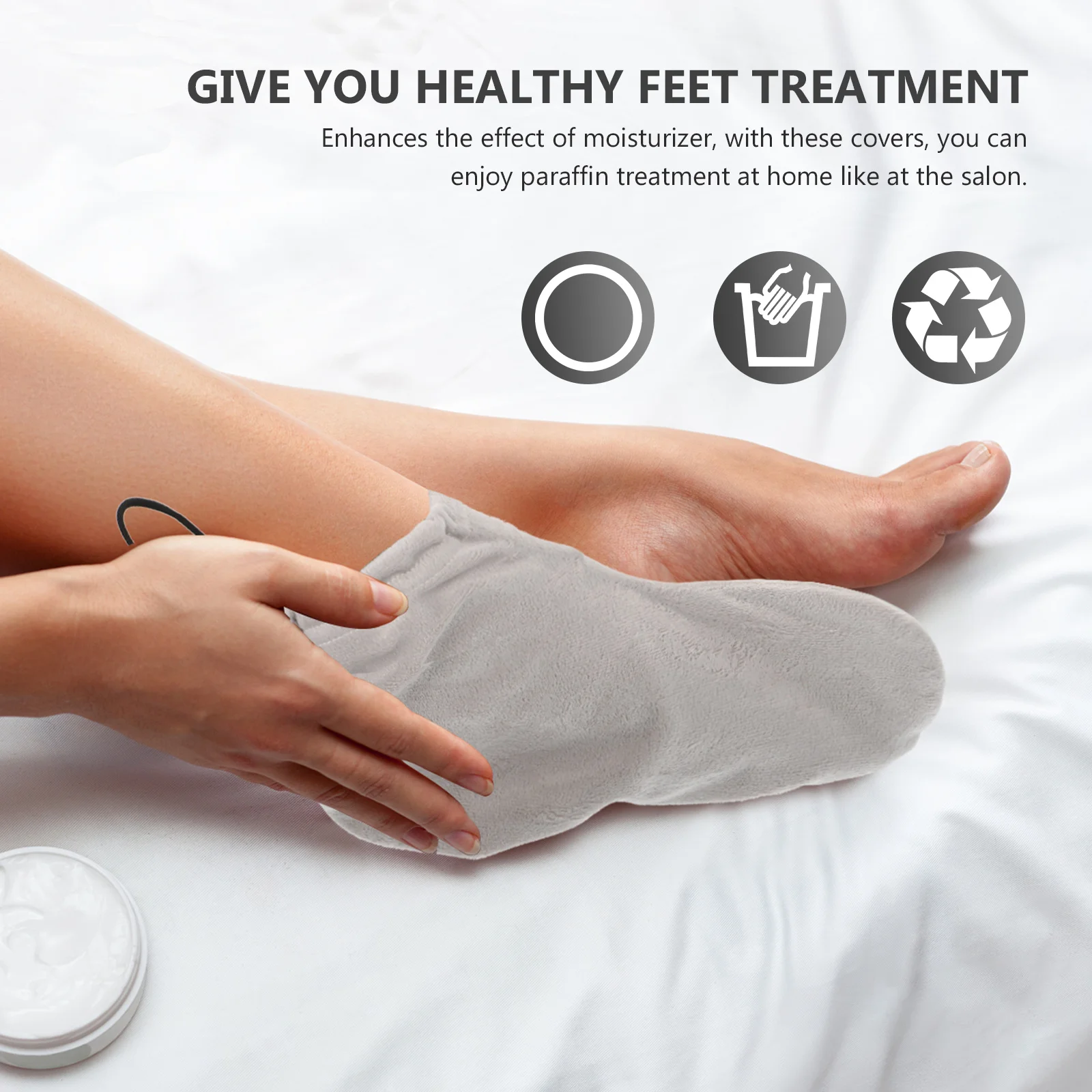 

1Pair Comfortable Foot Skin Paraffin Wax Accessory for Warm Non-Slip Fit Reusable Foot Treatment