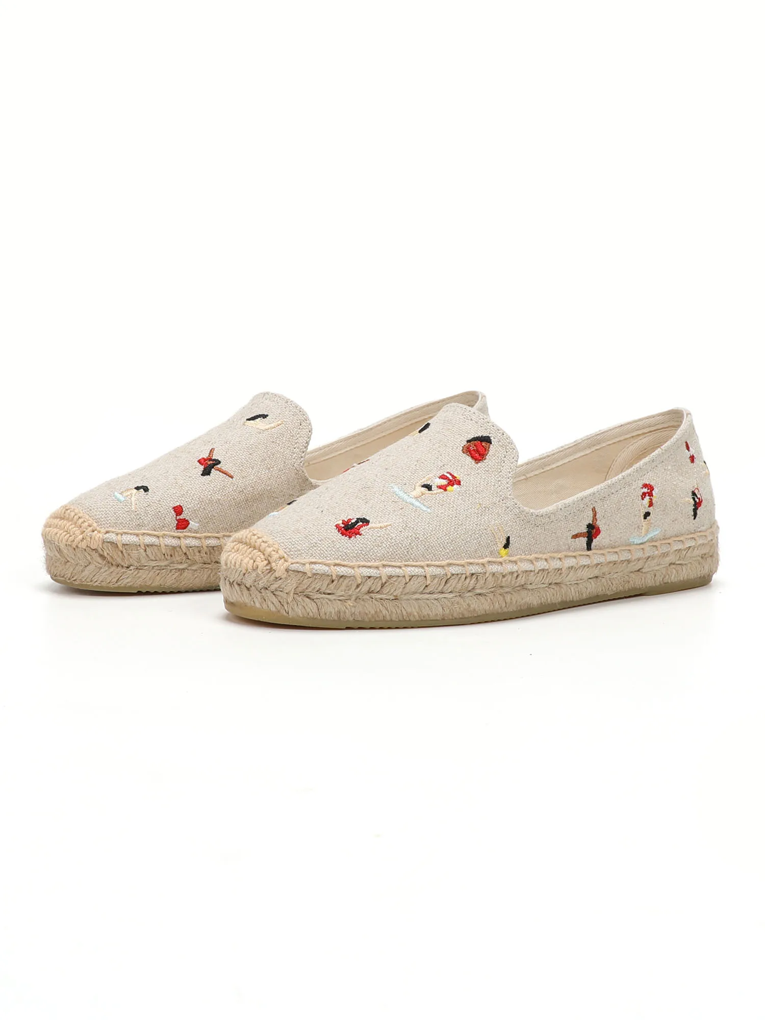 Women\'s Swimmer Espadrilles with Hemp Material and Flat Platform for Casual Wear