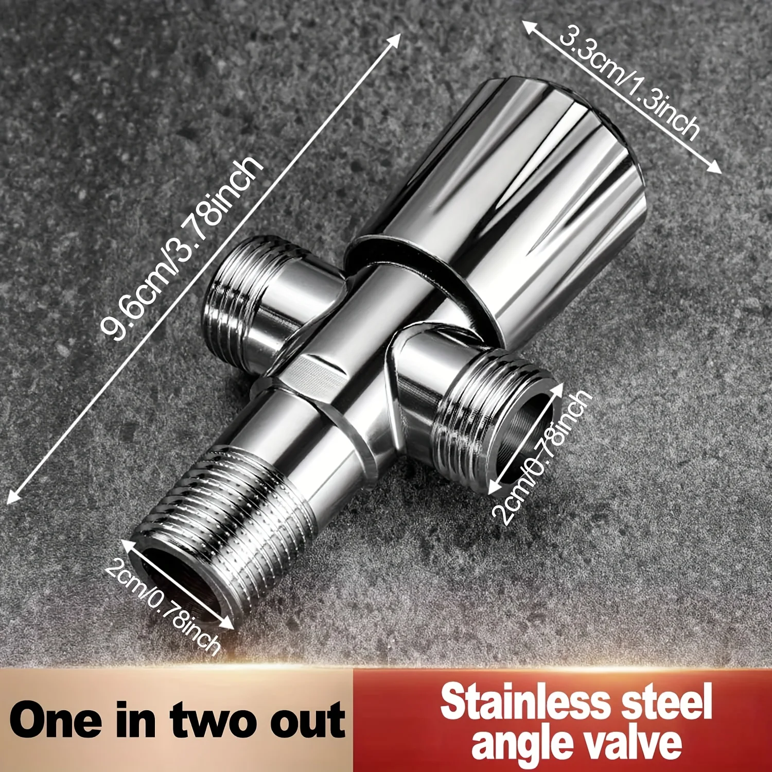 صمام محول من الفولاذ المقاوم للصدأ 1 في 2 خارج، موصل خرطوم دش عالمي بأربعة اتجاهات، خيط G1/2 لأوروبا وأمريكا #6