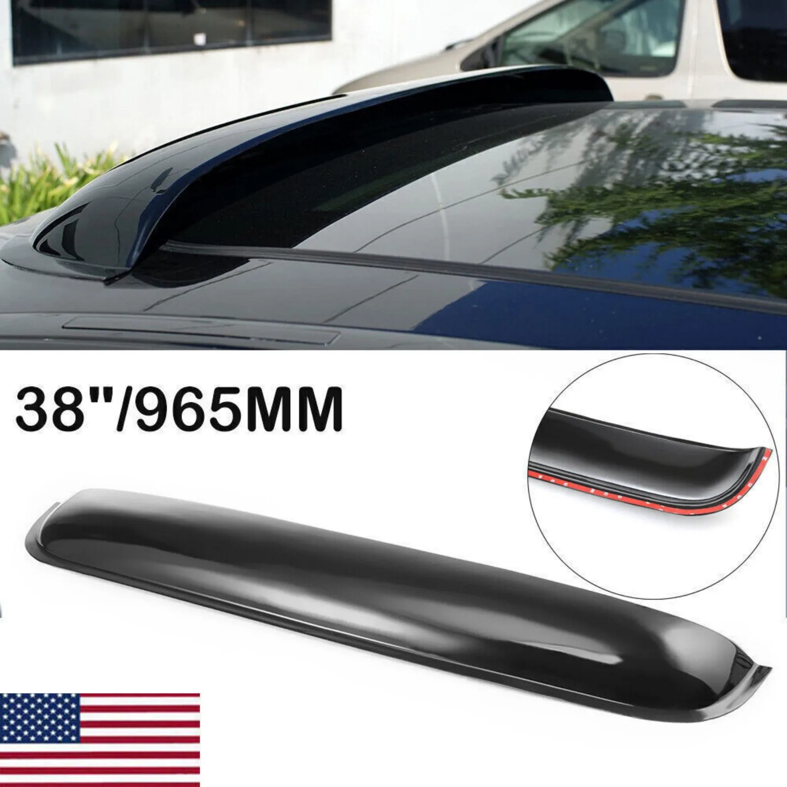 

ACLONG 980MM Black Sun/ Moon Roof Top Window Sunroof Visor Vent Rain/ Wind Deflector NEW