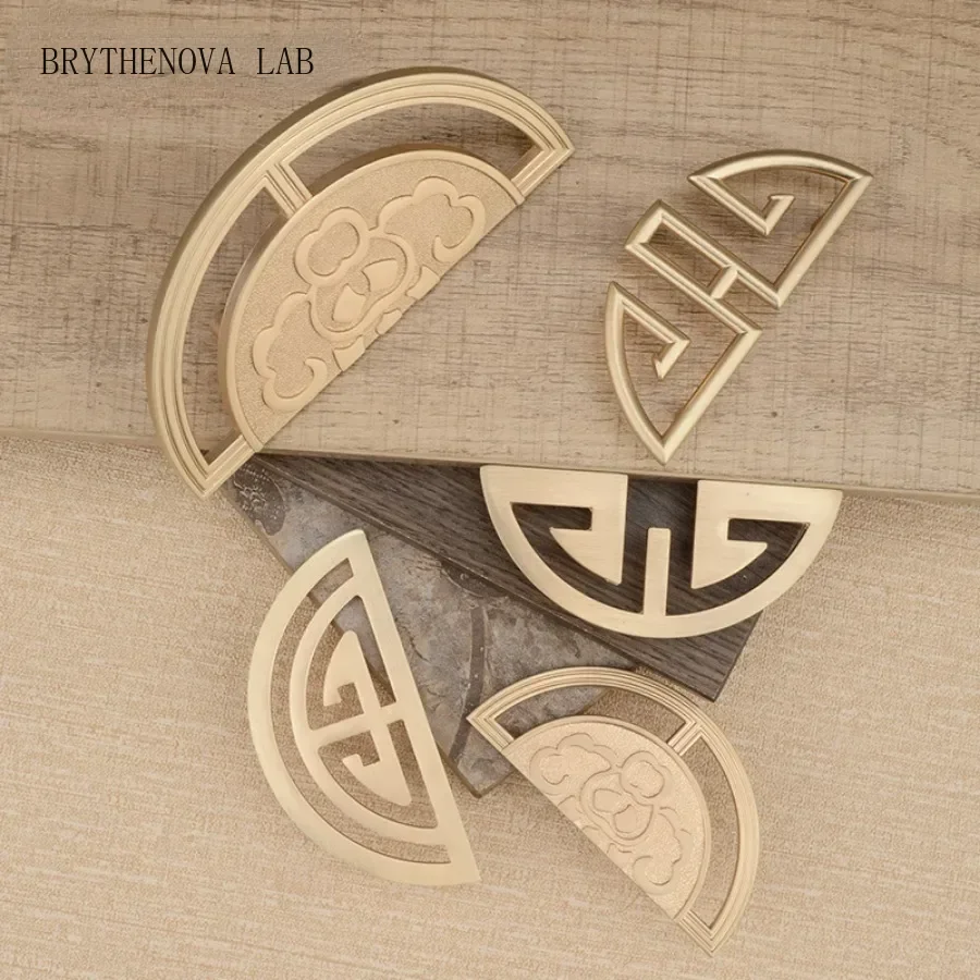 32-64mm Hole Distance Handles for Wardrobe and Drawer Chinese New Style Golden Furniture Handle Bedroom Cabinets Pulls