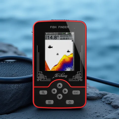 Erchang Fish Finder Wireless Sounder For Fishing 60m/197ft Depth Rechargeable Echo Sounder Sonar Fishing Portable Fish Finder