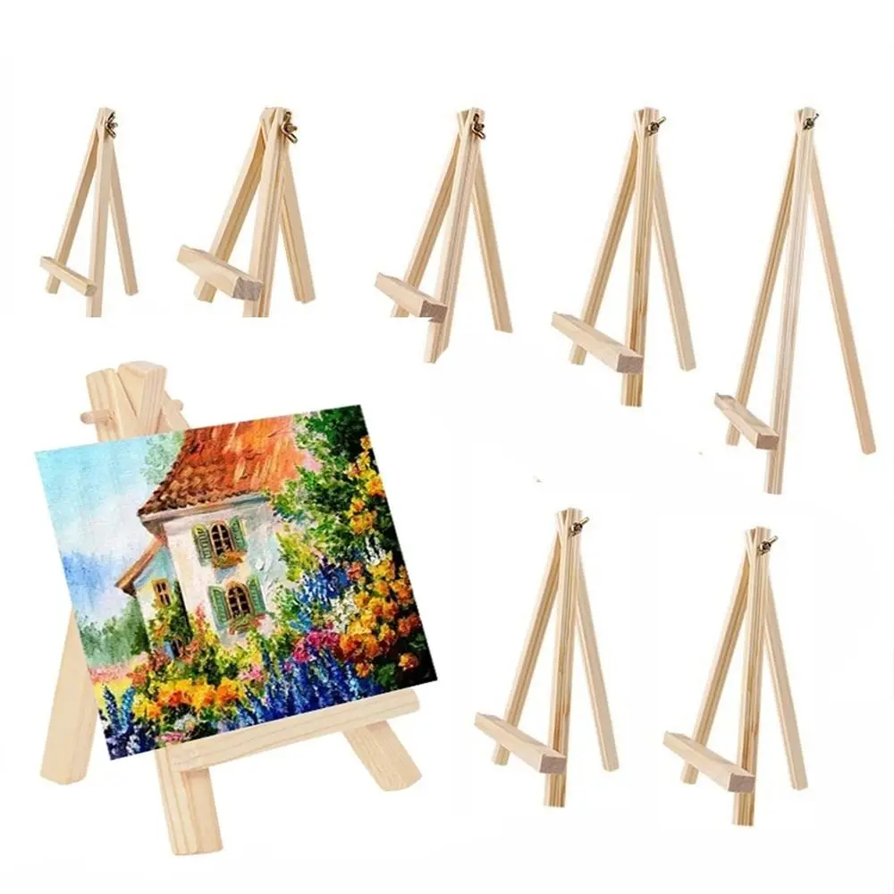 Folding Painting & Sketch Wood Mini Easel Small Portable Triangle Display Stand Foldable Desk Stand Tripod Desk