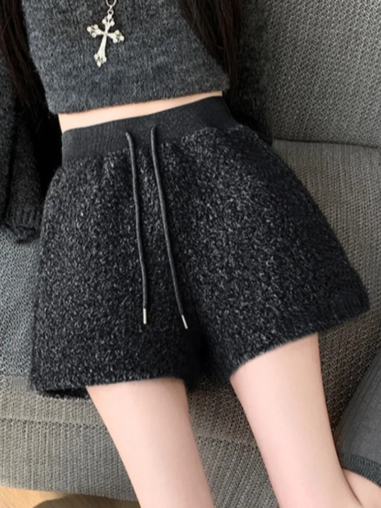 ハイウエスト A ライン ワイドレッグ パンツ レディース 秋冬 アウター フェイク ラムファー オルト ブーツ カジュアル パンツ トレンディ