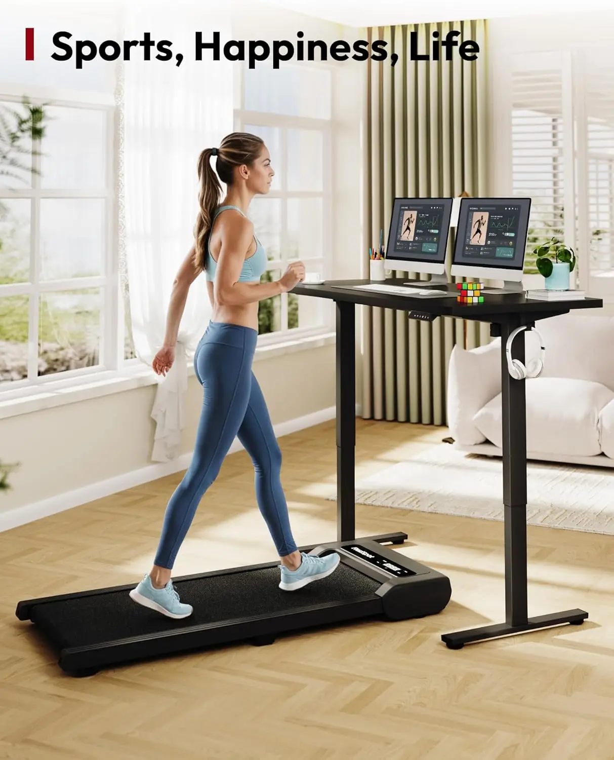 Electric Standing Desk 71x32' Height Adjustable with 6-Button Controller, Black Frame & Tabletop