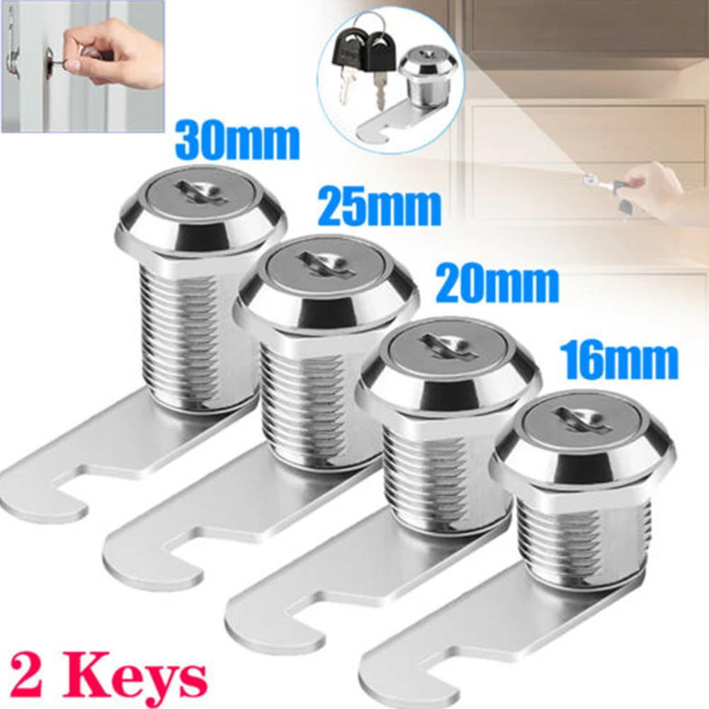 Drawer Lock Cam Lock Cabinet Lock Cylinder 16/20/25/30mm Filing Cabinet Locker With 2 Keys Zinc Alloy Brand New