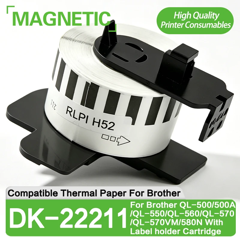 

DK-22211 Continuous Label Thermal Label 29mmx15.24m For Brother QL-500/500A/550/560/570/570VM/580N With Label holder Cartridge