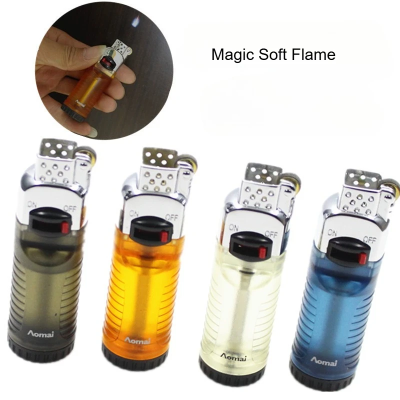 

Aomai Floating Flame Lighter Creative Ghost Fire Unusual Lighters Refillable Butane Nylon Visible Gas Window Gift for Friends