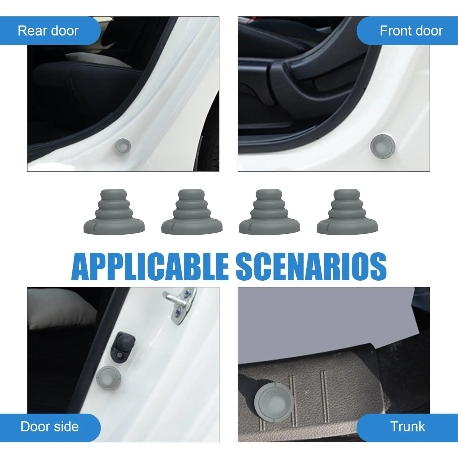 Car Door Shock Absorber Pads with Door Closing Silence 4Pcs/set Anti-collision Car Bumper Cushion Automotive Door Damping Pads