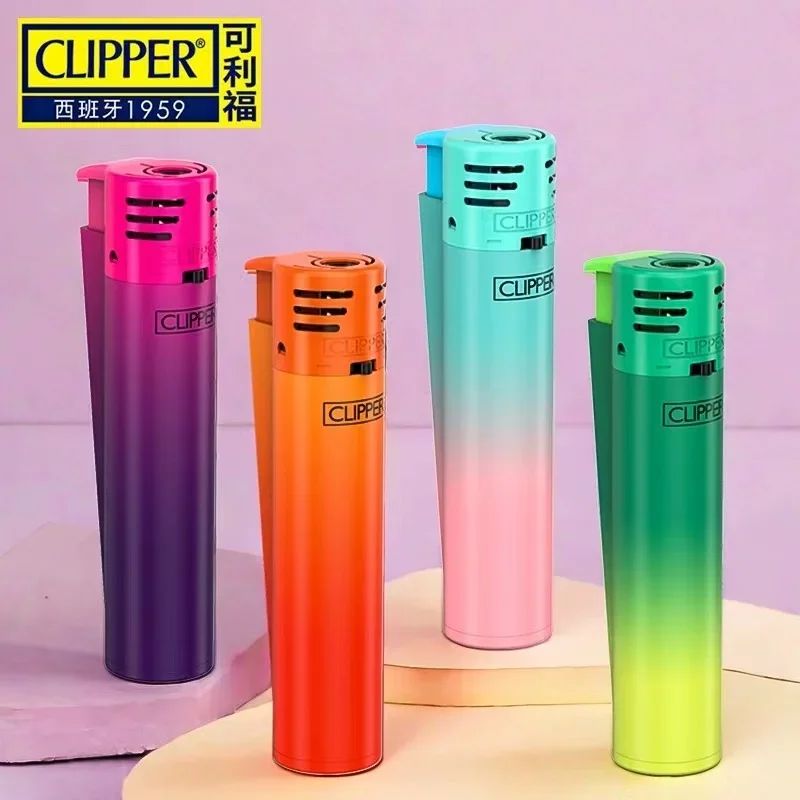 Clipper Lighter Butane Inflatable Lighter Electric Ignition Windproof Lighter Pink Jet Flame Smoking Gadget Very Cool Men's Gift