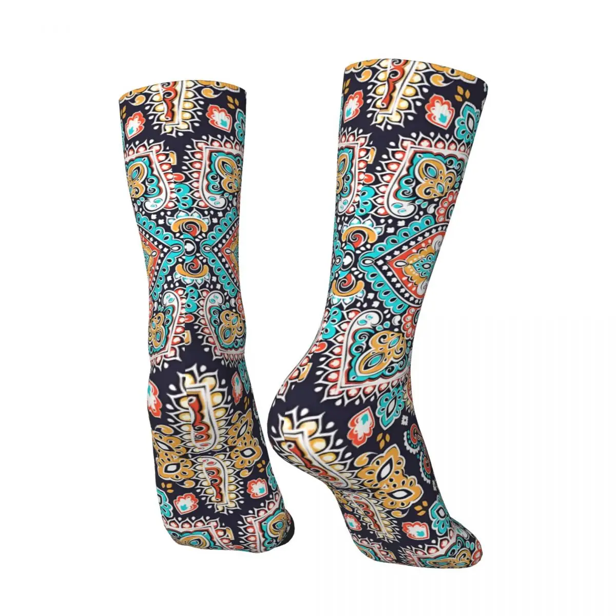 Crazy compression Mandala Pattern Tapestry Sock for Men Harajuku Quality Pattern Crew Sock Novelty