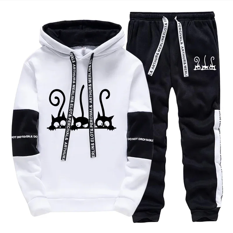 2026 Women's Sweatshirt Set Hoodies+Sweatpants Tracksuit 2 Piece Set Outfits Jogger Bottom Suit Female Pullover Hoodie Sets