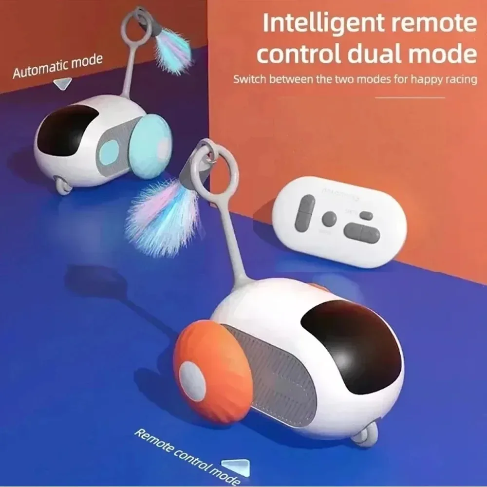 Smart Cat Toy Car Interactive Cat Toy Ball Automatic Rolling Remote Control Toy Car Indoor Cat Accessories Pet Kitten Supplies