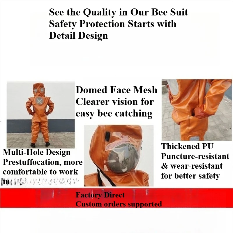 Breathable one-piece hornet suit with fan, thickened mesh, heat dissipation, anti-sting protection for wasp & bee.