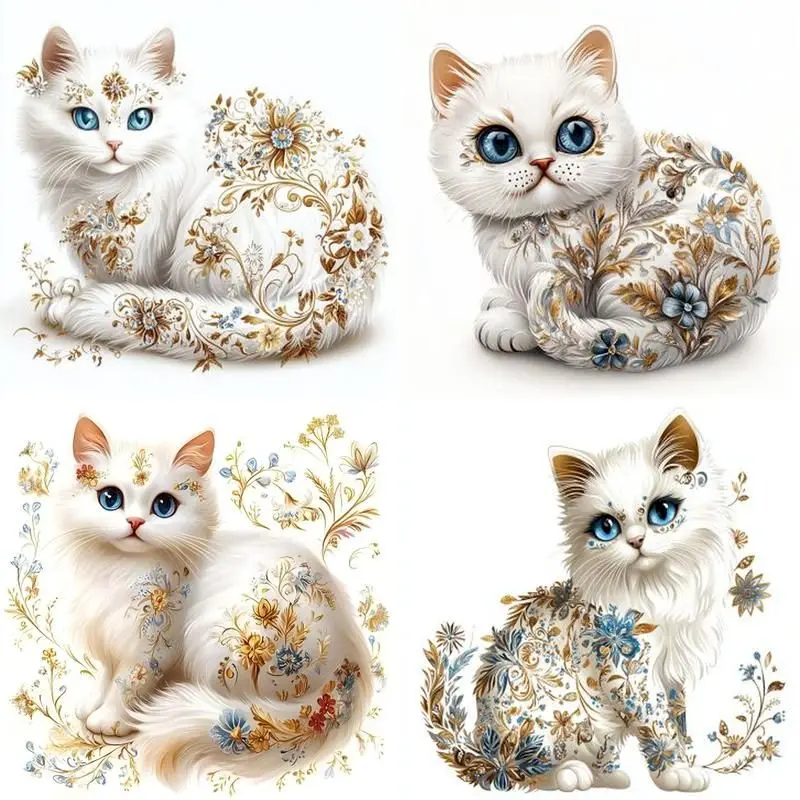 

SDOYUNO 5d Diamond Painting Full Drill Square/Round Cat Diamond Embroidery Animal Handmade Gift Decor For Home