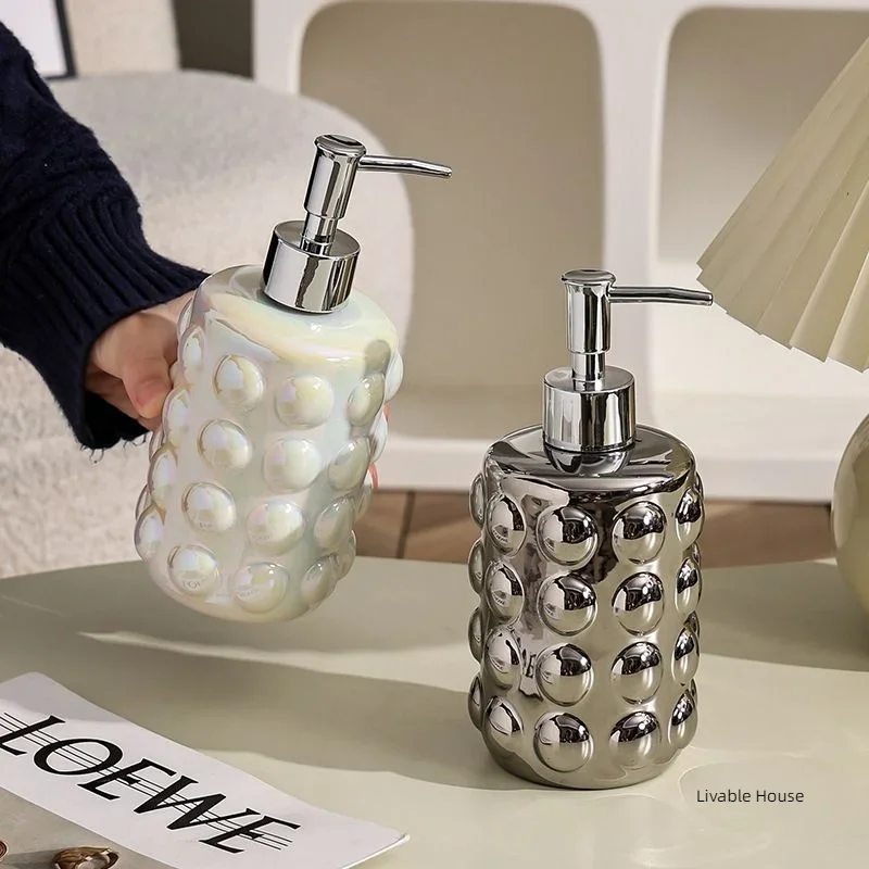 

Ceramic bathroom lotion bottle shower gel shampoo hand sanitizer lotion press bottle bathroom supplies soap dispenser