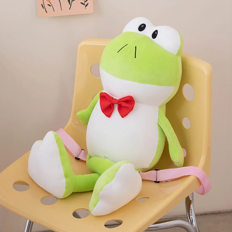 45-120cm Gaint Gentleman Frog Plush Doll Backpack Green Pink Tie Frog Plush Toy Pillow Super Soft Gift For Boys And Girls