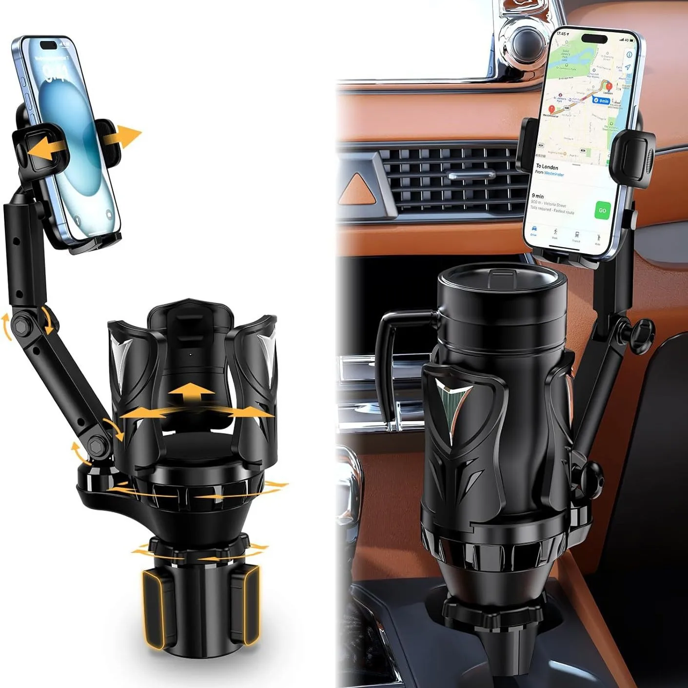 Car Mobile Phone Holder Water Cup Holder Expander Car Navigation 2-in-1 Universal Mobile Phone Holder Private Mold