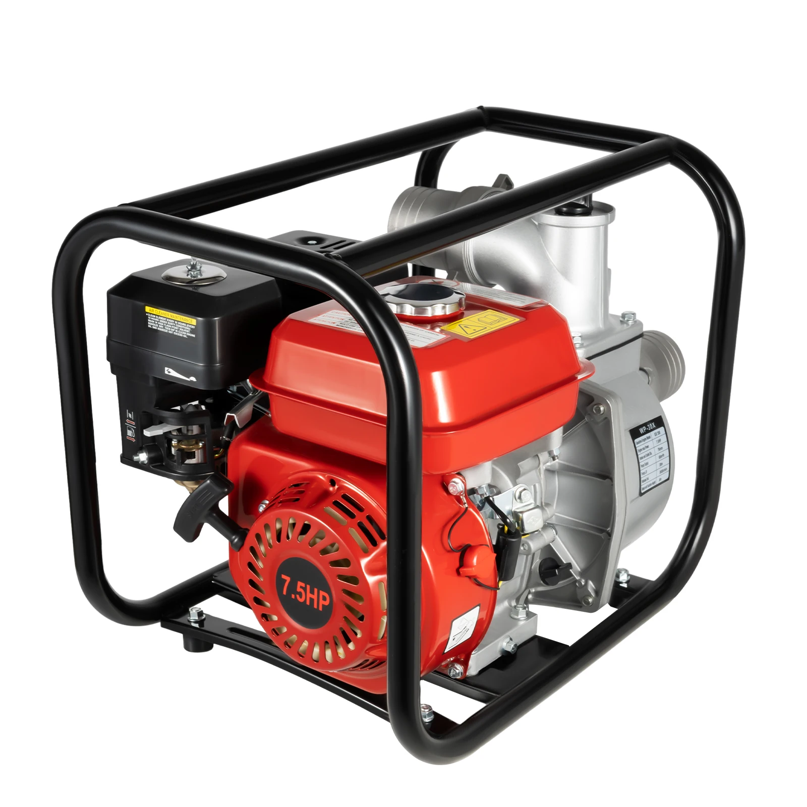 7,5PK 196cc benzine aangedreven waterpomp, 4-takt hogedruk afvalwaterpomp 3 inch voor landbouw irrigatie zwembad