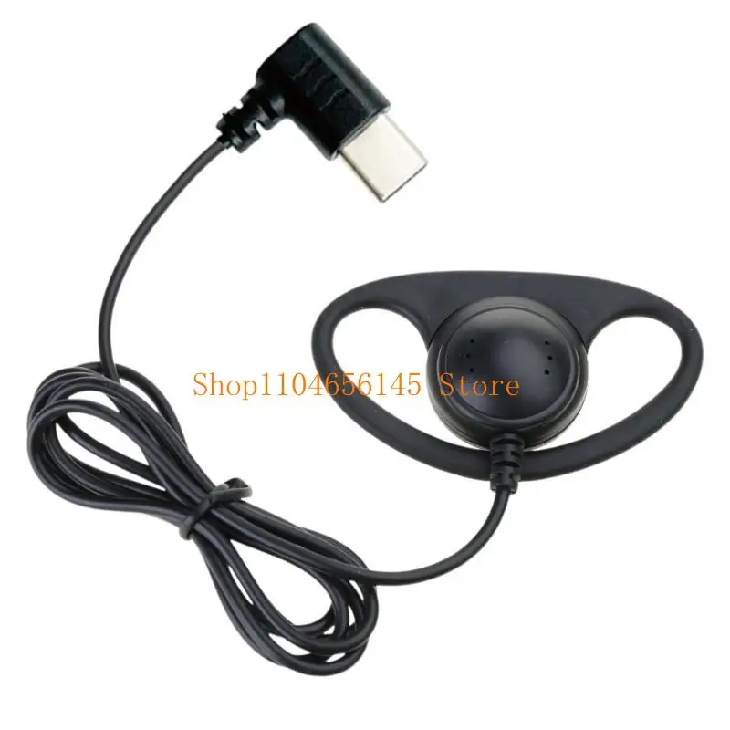 USB C/3,5mm Einseitige Mono Kopfhörer Mono Schnurgebundene Headsets Einseitige Ohrhörer Kopfhörer Für Handy MP3 MP4 Player – Detail 2