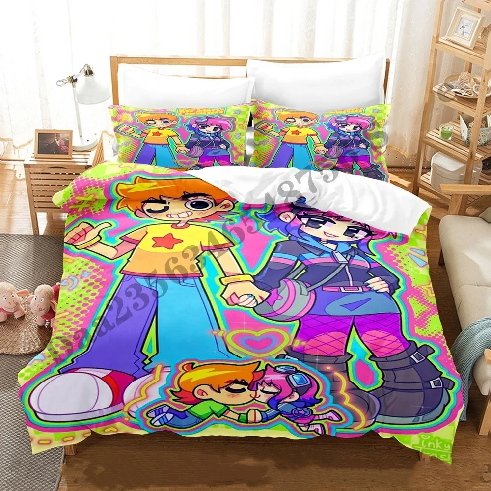 2024 Scott Pilgrim Takes Off Bedding Set Single Twin Full Queen King Size Bed Set Adult Kid Bedroom Duvetcover Sets Bed Sheet