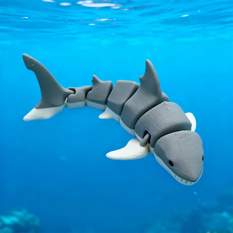 3D Printed Small Animal Joint Flexible Simulation Shark, Killer Whale Ornament Home Decoration Perfect Gift for Friends Family view 5