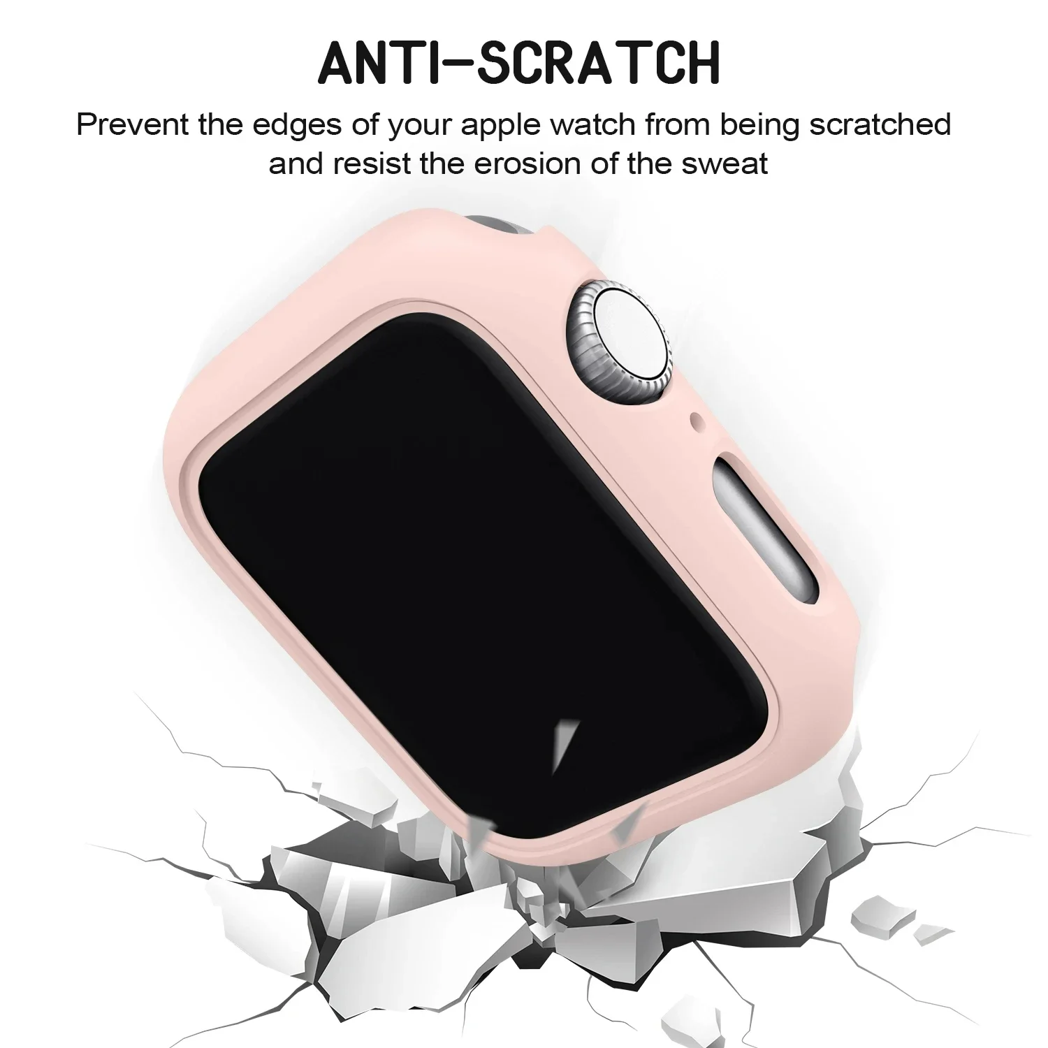 Matte Cover for Apple Watch 45mm 41mm 38mm 42mm 40mm 44mm, Hard PC Bumper Protective Case Frame for iWatch SE 9 8 7 6 5 4 3 2 1