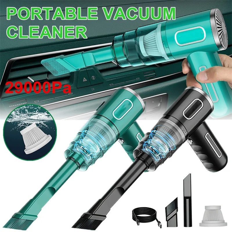 29000Pa Wireless Car Vacuum Cleaner USB Charging 2000Mah Portable Cleaning Tools Household Mini Wet&Dry Vacuum