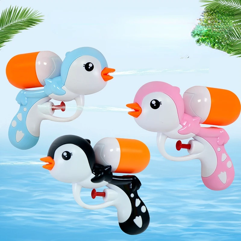 1pcs Creative Simulation Penguin Plastic Toy Water Gun Fashion Children's Swimming  Water Funny Toys Guns For Kids Bath Toy