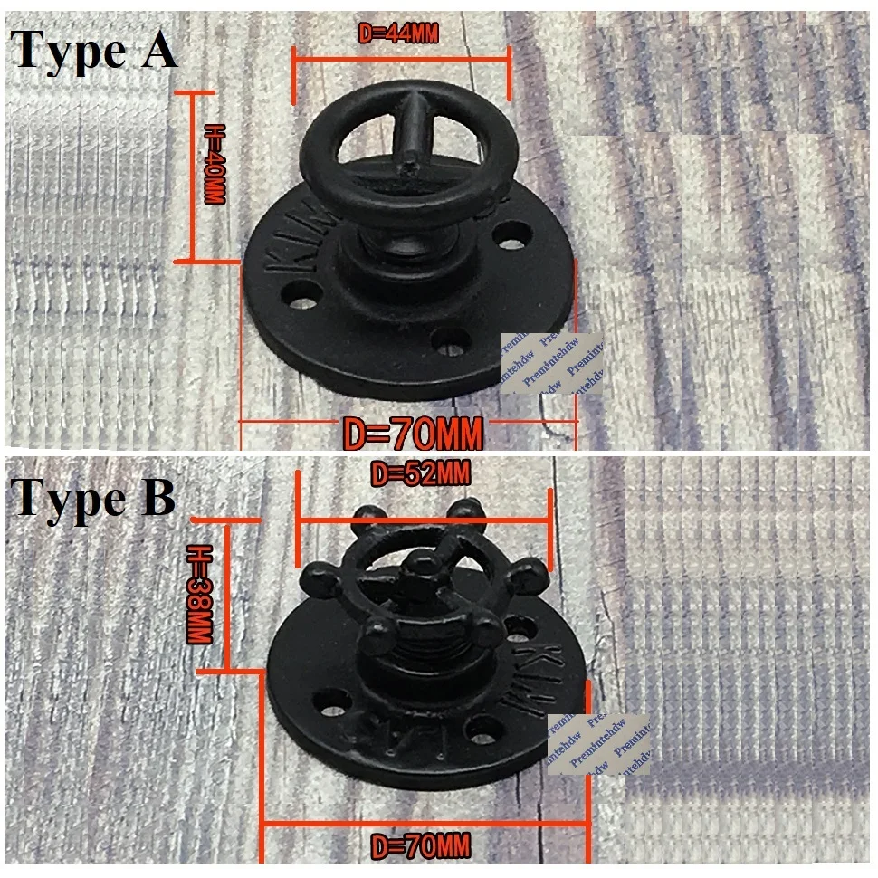 1Pc Black Rustic Iron Barn Door Pull Knob Hand Wheel Steering Cloth Hat Hook