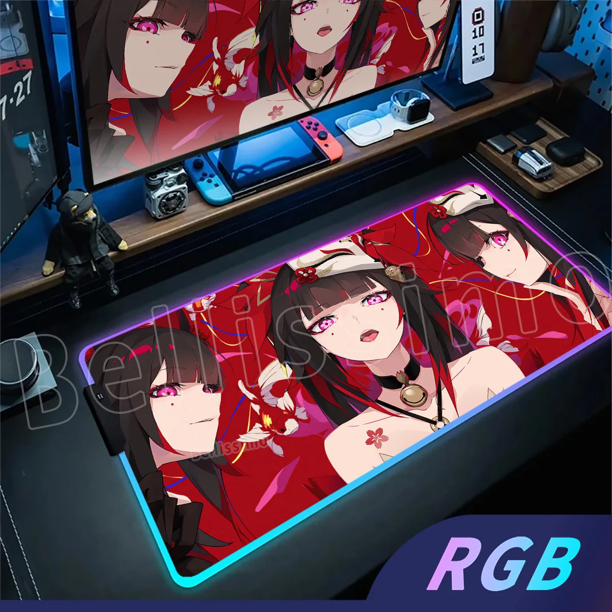 

New Cute Sparkle Mousepad Large Gaming Honkai Star Rail Mouse Pad LockEdge Thickened Computer Anime Keyboard RGB Table Desk Mats