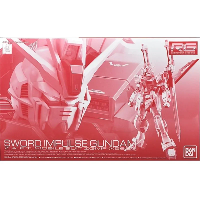 BANDAI Anime RG PB 1/144 ZGMF-X56S SWORD Impulse Gundam New Mobile Report Assembly Plastic Model Kit Action Toys Figures Gift