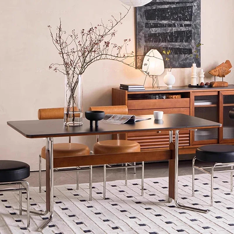 Elegent High-quality Mobile Metal Salon Dining Table Kitchen Modern Coffee Reception Floor Escritorios De Ordenador Furnitures